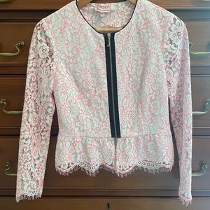 Juicy couture lace zipper blazer pink and black